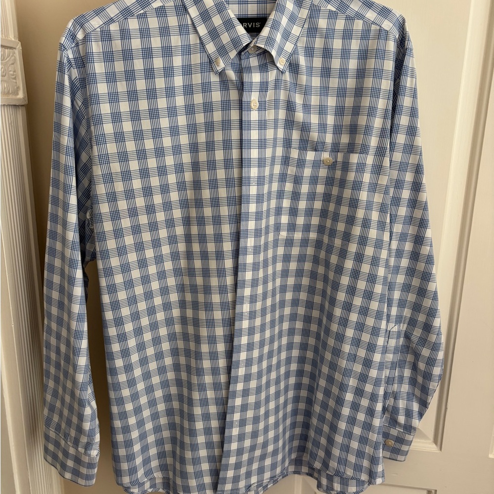 Orvis Blue and White Checkered Men's Shirt